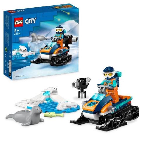Jeu D'assemblage - Jeu De Construction - Jeu De Manipulation LEGO City 60376 La Motoneige d'Exploration Arctique. Jouet avec Figurines de Phoques. et Vehicules