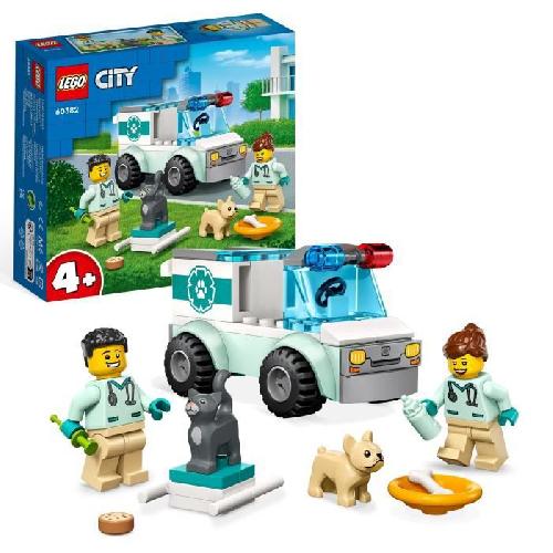 Jeu D'assemblage - Jeu De Construction - Jeu De Manipulation LEGO City 60382 L'Intervention du Véhicule Vétérinaire. Ambulance Jouet pour Animaux