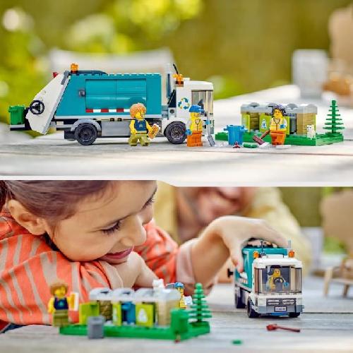 Jeu D'assemblage - Jeu De Construction - Jeu De Manipulation LEGO City 60386 Le Camion de Recyclage. Jouet Camion-Poubelle. Jeu Éducatif Enfants 5 Ans