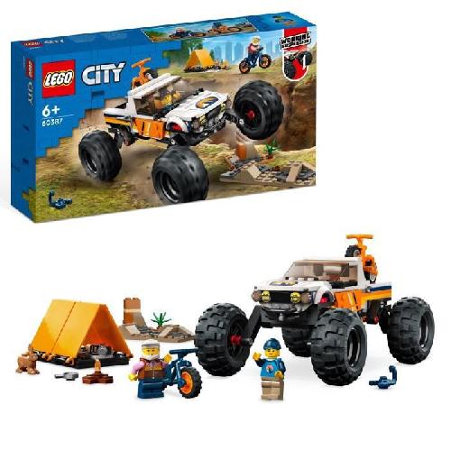 Jeu D'assemblage - Jeu De Construction - Jeu De Manipulation LEGO City 60387 Les Aventures du 4x4 Tout-Terrain. Jouet Monster Truck. Jeu Camping
