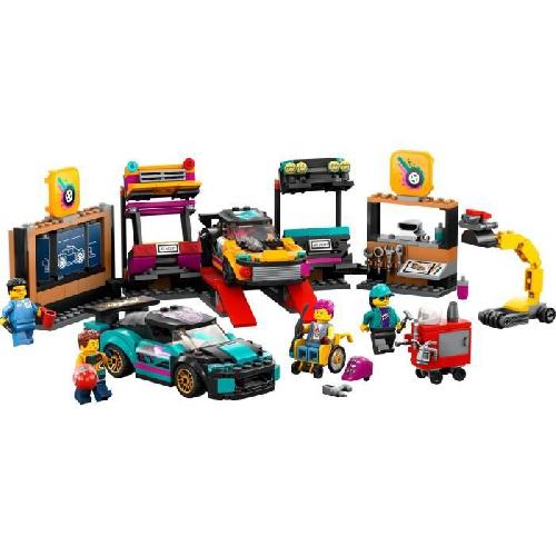 Jeu D'assemblage - Jeu De Construction - Jeu De Manipulation LEGO City 60389 Le Garage de Customisation. Jouet de Voitures. Atelier et Minifigurines