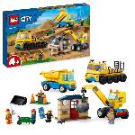 LEGO City 60391 Les Camions de Chantier et la Grue a Boule de Démolition. Jouet de Engin de Construction