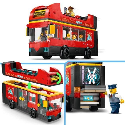 Jeu D'assemblage - Jeu De Construction - Jeu De Manipulation LEGO City 60407 Le bus rouge a deux étages. bus jouet. véhicule pour enfants des 7 ans