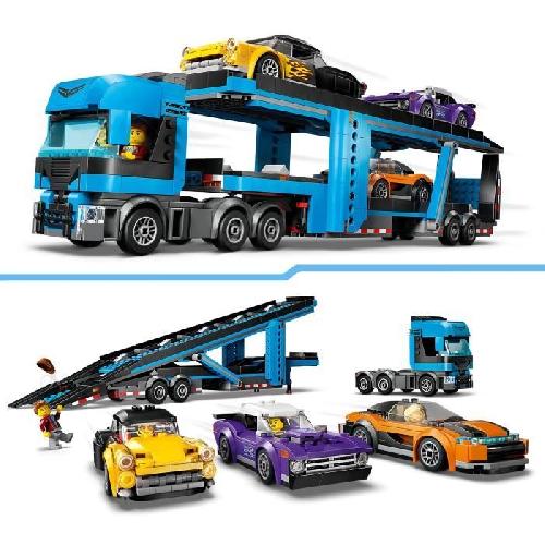 Jeu D'assemblage - Jeu De Construction - Jeu De Manipulation LEGO City 60408 Le camion de transport de voitures de sport. 4 véhicules pour enfants