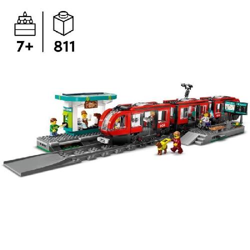 Jeu D'assemblage - Jeu De Construction - Jeu De Manipulation LEGO City 60423 Le tramway et la station du centre-ville. véhicule pour enfants des 7 ans