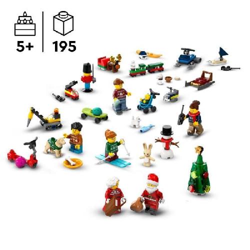 LEGO City 60436 Le calendrier de l'Avent 2024 - Compte a Rebours avant Noël pour Enfants