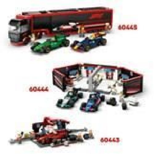 Jeu D'assemblage - Jeu De Construction - Jeu De Manipulation LEGO City 60444 Garage de F1 et voitures Mercedes-AMG et Alpine Jeu pour garçon des 7 ans