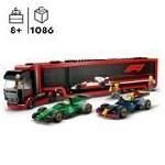 LEGO City 60445 Camion de F1 avec voitures de F1 RB20 et AMR24 - Jeu pour garçon des 8 ans