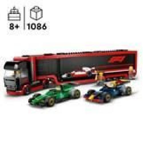 Jeu D'assemblage - Jeu De Construction - Jeu De Manipulation LEGO City 60445 Camion de F1 avec voitures de F1 RB20 et AMR24 - Jeu pour garçon des 8 ans