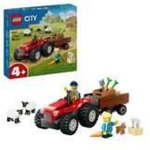 Jeu D'assemblage - Jeu De Construction - Jeu De Manipulation LEGO City 60461 Tracteur agricole rouge avec remorque et moutons - Jeu pour enfants 4 ans