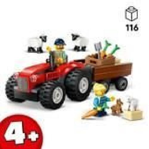 Jeu D'assemblage - Jeu De Construction - Jeu De Manipulation LEGO City 60461 Tracteur agricole rouge avec remorque et moutons - Jeu pour enfants 4 ans