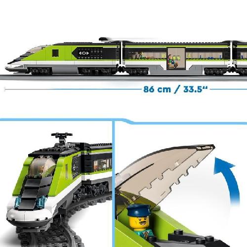 LEGO City Le Train de Voyageurs Express - Jouet de Train Télécommandé -  Phares Fonctionnels - Enfants 7 Ans 875219