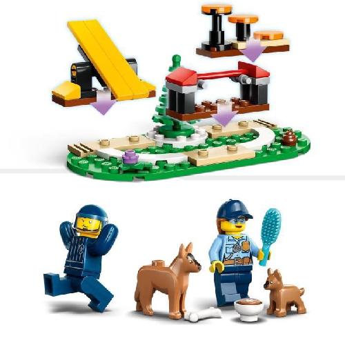 Jeu D'assemblage - Jeu De Construction - Jeu De Manipulation LEGO City Police 60369 Le Dressage des Chiens Policiers. Jouet Voiture avec Remorque