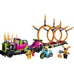 Jeu D'assemblage - Jeu De Construction - Jeu De Manipulation LEGO City Stuntz 60357 Le Défi de Cascade : les Cercles de Feu. Jouet Moto avec Camion