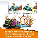 Jeu D'assemblage - Jeu De Construction - Jeu De Manipulation LEGO City Stuntz 60357 Le Défi de Cascade : les Cercles de Feu. Jouet Moto avec Camion