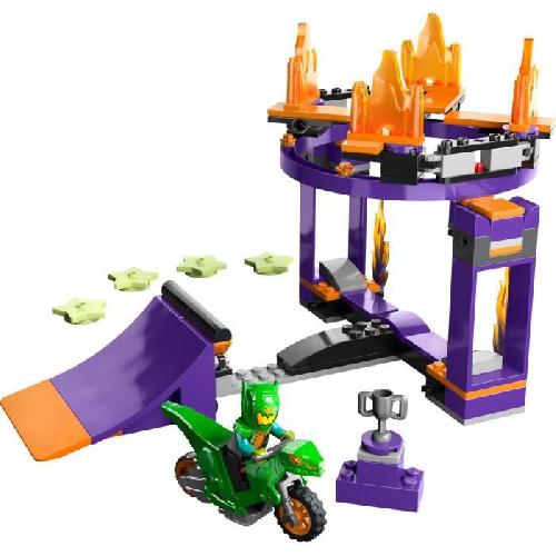 Jeu D'assemblage - Jeu De Construction - Jeu De Manipulation LEGO City Stuntz 60359 Le Défi de Cascade : le Tremplin. Jouet 2-en-1 avec Moto Dinosaure