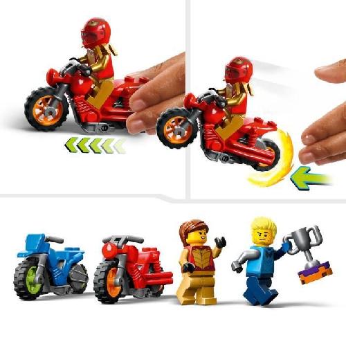 Jeu D'assemblage - Jeu De Construction - Jeu De Manipulation LEGO City Stuntz 60360 Le Défi de Cascade : les Cercles Rotatifs. Jouet Moto pour 1 ou 2 Joueurs
