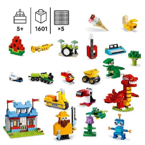 Jeu D'assemblage - Jeu De Construction - Jeu De Manipulation LEGO Classic 11020 Construire Ensemble. Boîte de Briques pour Créer un Château. Train. etc