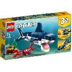LEGO Creator 3-en-1 31088 Les Créatures Sous-Marines. Figurines Animaux Marins. Requin. Crabe