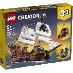 LEGO Creator 3-en-1 31109 Le Bateau Pirate. Jouet. Figurine Animaux Marins. Jouet Requin. Figurine Squelette. Enfants 9 Ans