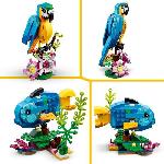 Jeu D'assemblage - Jeu De Construction - Jeu De Manipulation LEGO Creator 3-en-1 31136 Le Perroquet Exotique. Figurines Animaux de la Jungle. avec Grenouille et Poisson