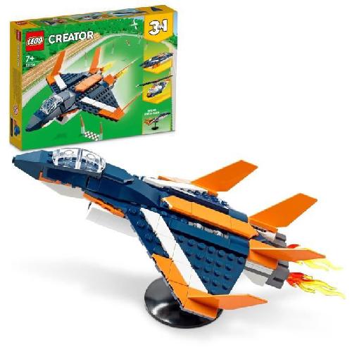 Jeu D'assemblage - Jeu De Construction - Jeu De Manipulation LEGO Creator 31126 L'Avion Supersonique. Jouet 3 en 1 Hélicoptere Bateau Avion