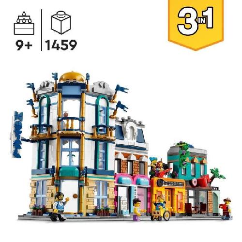 Jeu D'assemblage - Jeu De Construction - Jeu De Manipulation LEGO Creator 31141 La Grand-rue. Jouet de Construction avec Gratte-Ciel et Rue de Marché. Idée Cadeau