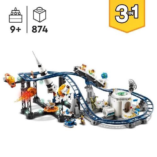 Jeu D'assemblage - Jeu De Construction - Jeu De Manipulation LEGO Creator 31142 Les Montagnes Russes de l'Espace. Jouet avec Fusée Spatiale. Planetes et Briques