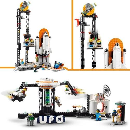 Jeu D'assemblage - Jeu De Construction - Jeu De Manipulation LEGO Creator 31142 Les Montagnes Russes de l'Espace. Jouet avec Fusée Spatiale. Planetes et Briques