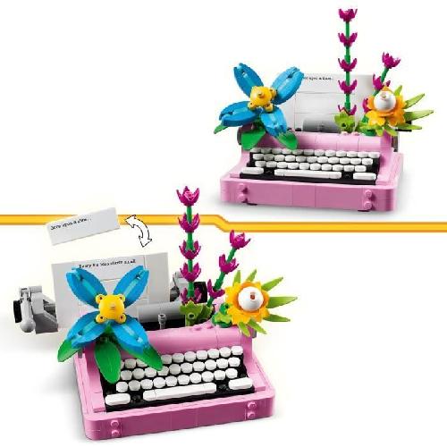 Jeu D'assemblage - Jeu De Construction - Jeu De Manipulation LEGO Creator 31169 3-en-1 La machine a écrire avec des fleurs - Jeu pour fille des 8 ans