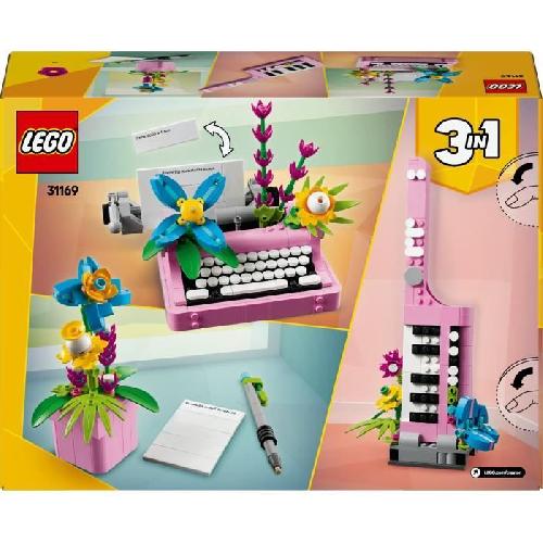 Jeu D'assemblage - Jeu De Construction - Jeu De Manipulation LEGO Creator 31169 3-en-1 La machine a écrire avec des fleurs - Jeu pour fille des 8 ans