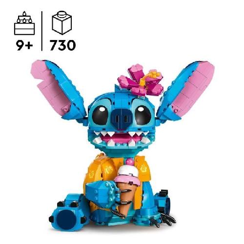 Jeu D'assemblage - Jeu De Construction - Jeu De Manipulation LEGO | Disney 43249 Stitch. Jeu de Construction pour Enfants. Cornet de Glace et Figurine