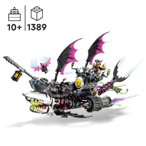 Jeu D'assemblage - Jeu De Construction - Jeu De Manipulation LEGO DREAMZzz 71469 Le Vaisseau Requin des Cauchemars. Construire un Jouet de Bateau Pirate de 2 Façons