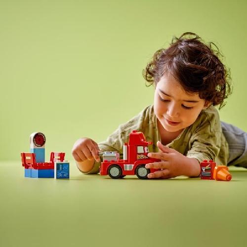 Jeu D'assemblage - Jeu De Construction - Jeu De Manipulation LEGO DUPLO | 10417 Cars Disney et Pixar Mack a la Course. Jouet a Roues pour Enfants