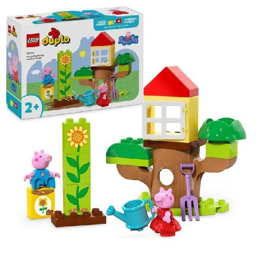 Jeu D'assemblage - Jeu De Construction - Jeu De Manipulation LEGO DUPLO 10431 Le Jardin et la Cabane dans l'Arbre de Peppa Pig - Jouet Créatif