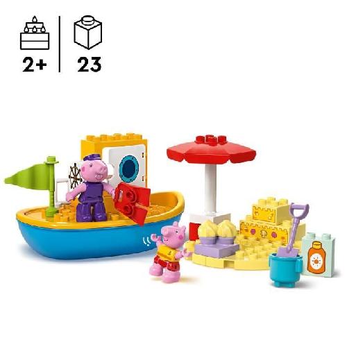 Jeu D'assemblage - Jeu De Construction - Jeu De Manipulation LEGO DUPLO 10432 Le Voyage en Bateau de Peppa Pig - Set de Jeu de Bain pour Tout-petits