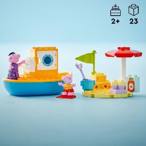 Jeu D'assemblage - Jeu De Construction - Jeu De Manipulation LEGO DUPLO 10432 Le Voyage en Bateau de Peppa Pig - Set de Jeu de Bain pour Tout-petits