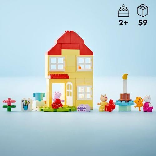 Jeu D'assemblage - Jeu De Construction - Jeu De Manipulation LEGO DUPLO 10433 La fete d'anniversaire chez Peppa Pig - Jouet a Construire des 2 Ans