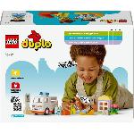 Jeu D'assemblage - Jeu De Construction - Jeu De Manipulation LEGO DUPLO 10447 L'ambulance et le chauffeur - Jouet interactif pour les enfants des 2 ans