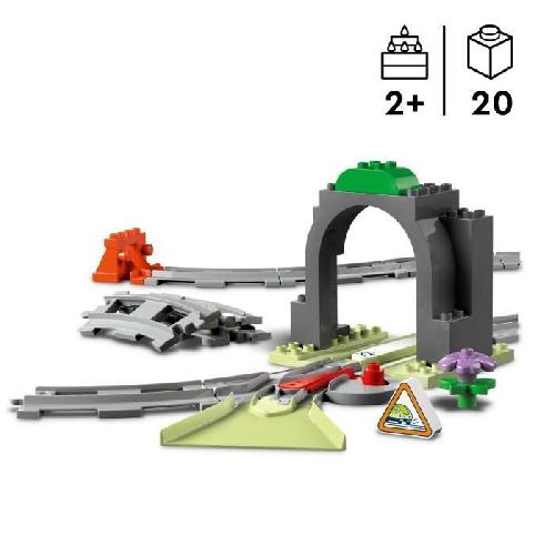 Jeu D'assemblage - Jeu De Construction - Jeu De Manipulation LEGO DUPLO Ma ville 10425 Set d'extension - Les rails et le tunnel du train - Jouet enfant