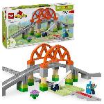 LEGO DUPLO Ma ville 10426 Set d'extension - Les rails et le pont du train - Jouets d'eveil