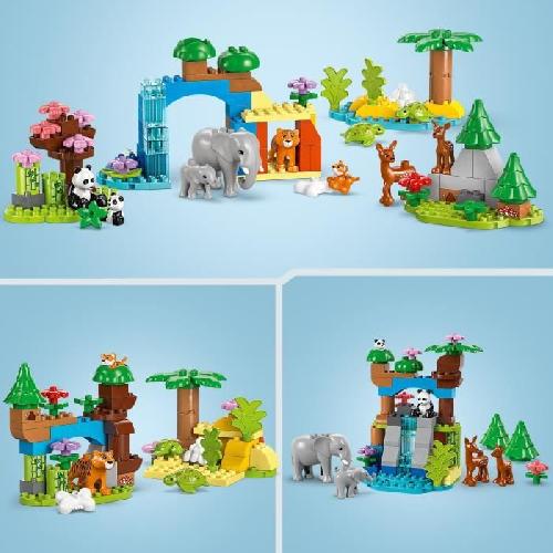 Jeu D'assemblage - Jeu De Construction - Jeu De Manipulation LEGO DUPLO Ma ville 10446 Familles d'animaux sauvages 3-en-1 - Jeux d'éveil avec animaux