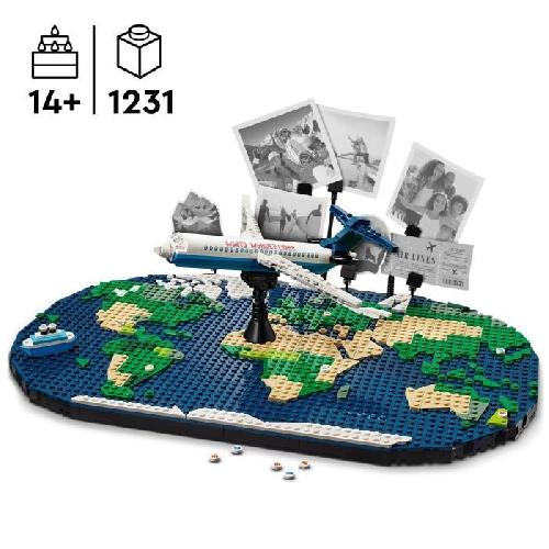 Jeu D'assemblage - Jeu De Construction - Jeu De Manipulation LEGO Family 41838 Souvenirs de Voyages - Carte du Monde - Cadeau pour les Voyageurs