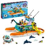 LEGO Friends 41734 Le Bateau de Sauvetage en Mer. Jouet avec Figurines de Dauphins et Sous-Marin