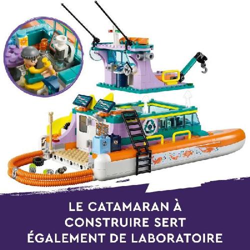 Jeu D'assemblage - Jeu De Construction - Jeu De Manipulation LEGO Friends 41734 Le Bateau de Sauvetage en Mer. Jouet avec Figurines de Dauphins et Sous-Marin