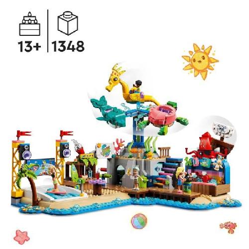 Jeu D'assemblage - Jeu De Construction - Jeu De Manipulation LEGO Friends 41737 Le Parc d'Attractions a la Plage. Jouet de Construction Avancée. Enfants 12 Ans