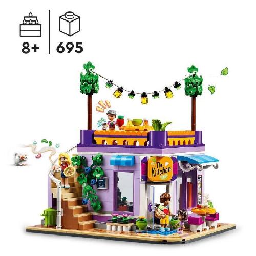 Jeu D'assemblage - Jeu De Construction - Jeu De Manipulation LEGO Friends 41747 La Cuisine Collective de Heartlake City. Jouet de Cuisine avec Figurine de Chat