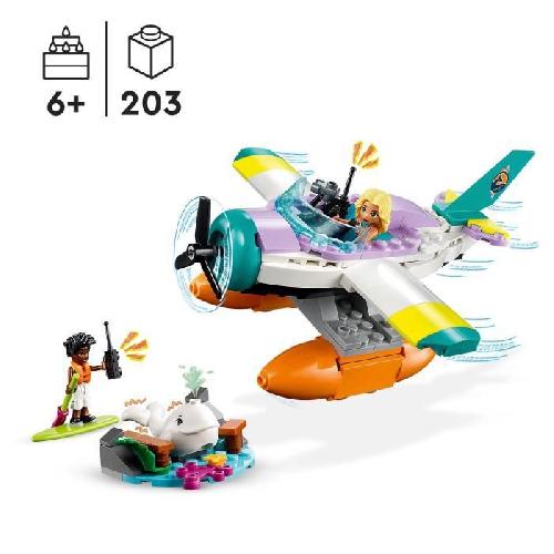 Jeu D'assemblage - Jeu De Construction - Jeu De Manipulation LEGO Friends 41752 L'Hydravion de Secours en Mer. Jouet Avion avec Figurine Baleine et Mini-Poupées