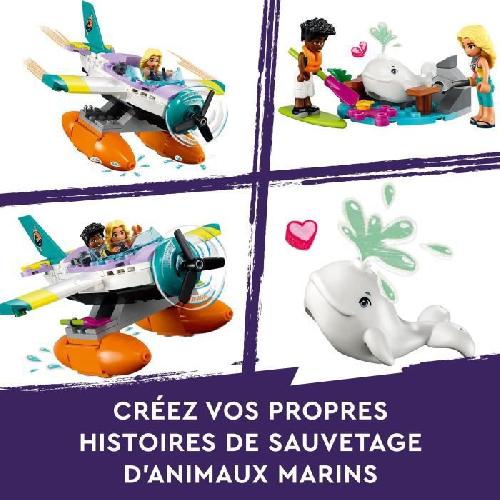 Jeu D'assemblage - Jeu De Construction - Jeu De Manipulation LEGO Friends 41752 L'Hydravion de Secours en Mer. Jouet Avion avec Figurine Baleine et Mini-Poupées