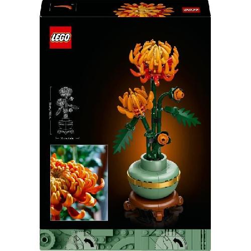 Jeu D'assemblage - Jeu De Construction - Jeu De Manipulation LEGO Icons 10368 Le Chrysantheme - Set de Décoration Florale a Construire Pour Adultes